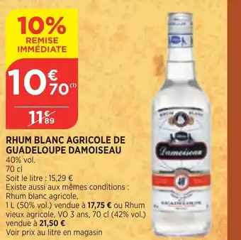 Rhum Blanc Agricole De Guadeloupe Damoiseau