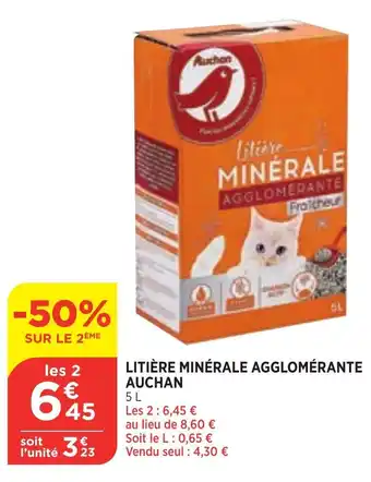 Bi1 Litière minérale agglomérante auchan offre