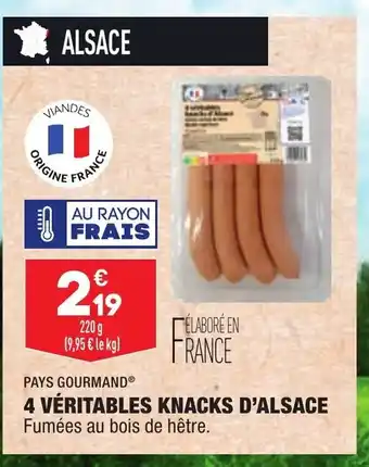 ALDI 4 véritables Knacks D'Alsace offre