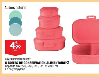 ALDI 5 BoÎtes De Conservation alimenta offre