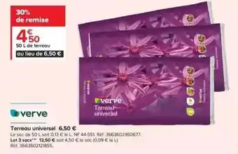 Castorama Verve terreau universel offre