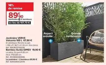Castorama Jardinière verve volcania ou bambou auréa dimev offre