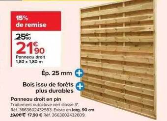 Castorama Panneau droit en pin offre