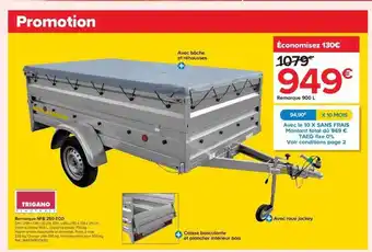 Castorama Remorque 900l trigano offre
