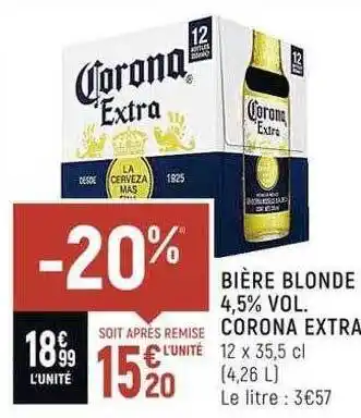 Spar Bière blonde 4,5% vol. corona extra offre