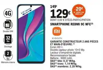 E.Leclerc XIAOMI smartphone redmi 9C NFC offre