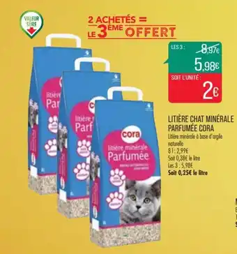 Match CORA litière chat minérale parfumée offre