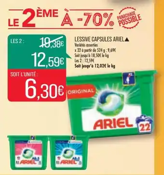 Match ARIEL lessive capsules offre