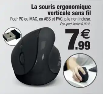 Bazarland La souris ergonomique verticale sans fil offre