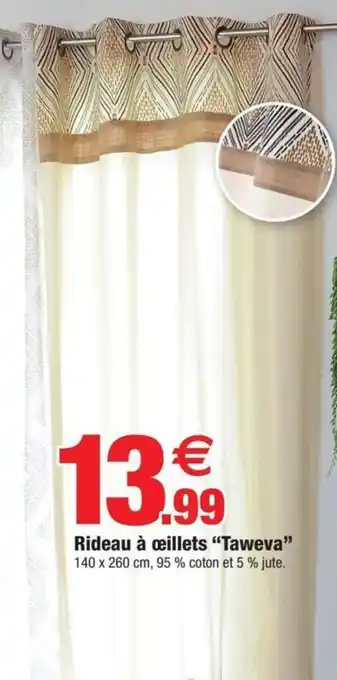 Bazarland Rideau à œillets "taweva" offre