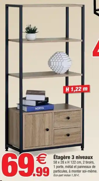 Bazarland Étagère 3 niveaux offre