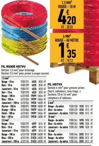 Brico Cash Fil rigide H07VU offre