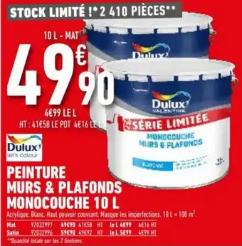 Brico Cash Peinture murs & plafonds monocouche 10 L offre
