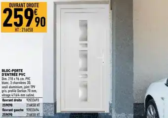 Brico Cash Bloc-porte d'entrée pvc offre