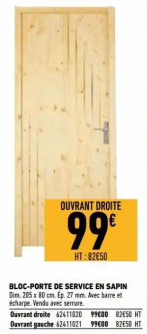 Brico Cash Bloc-porte de service en sapin offre