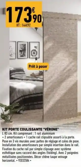 Brico Cash Kit porte coulissante "vérone" offre