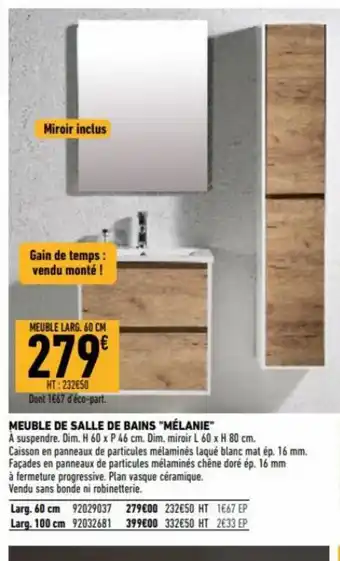 Brico Cash Meuble de Salle de Bains Mélanie offre