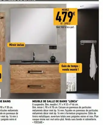 Brico Cash Meuble de Salle de Bains Lenca offre