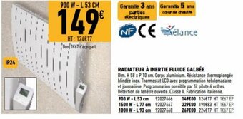 Brico Cash Radiateur à inertie fluide galbée offre