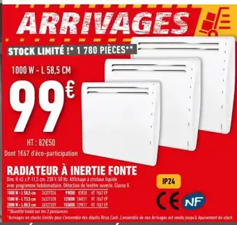 Brico Cash Radiateur à Inertie Fonte offre