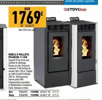 Brico Cash Poêle à Pellets Poêle étanche 11kw offre