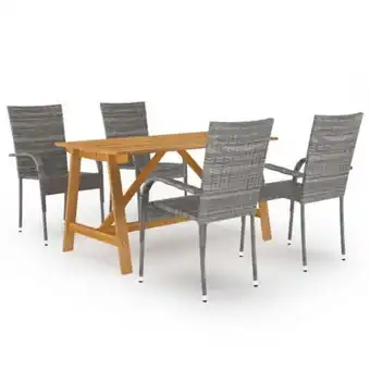 Rue du commerce Ensemble de salle à manger de jardin 5 pcs gris offre