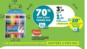 Super U Maped 12 Feutres de Coloriage +15 Crayons de Couleur Maped Color Peps offre