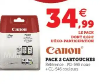 Super U Canon Pack 2 Cartouches offre