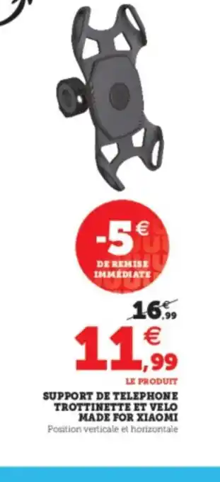 Super U Support de Telephone Trottinette Et velo Made For Xiaomi offre