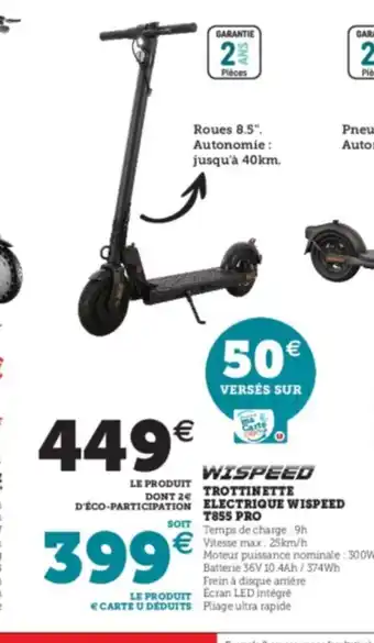 Wispeed Trottinette Electrique Wispeed T855 Pro