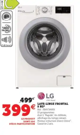 Super U LG Lave-Linge Frontal 8kg offre
