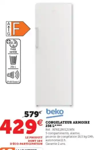 Beko Congelateur Armoire 256L