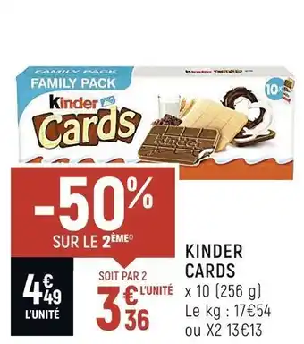 Spar Ferrero kinder cards offre