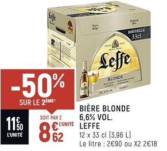 Spar Leffe bière blonde 6,6% vol. offre