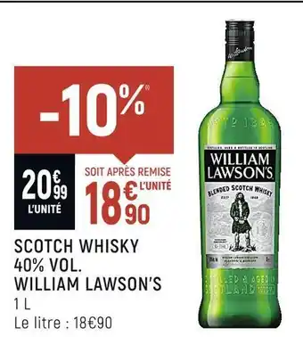 Spar William lawson’s scotch whisky 40% vol. offre