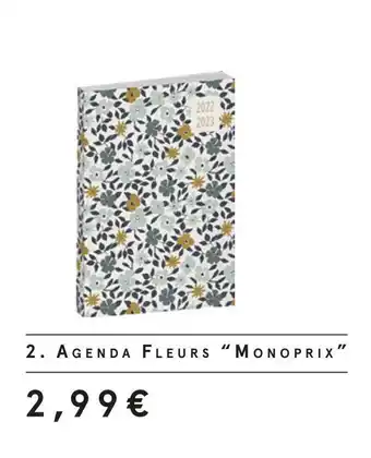 Monoprix Monoprix agenda fleurs offre