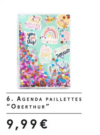 Monoprix Oberthur agenda paillettes offre