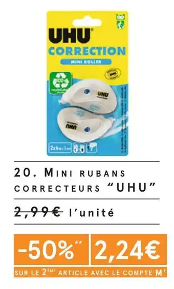Monoprix Uhu mini rubans correcteurs offre