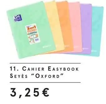 Monoprix Oxford cahier easybook seyès offre
