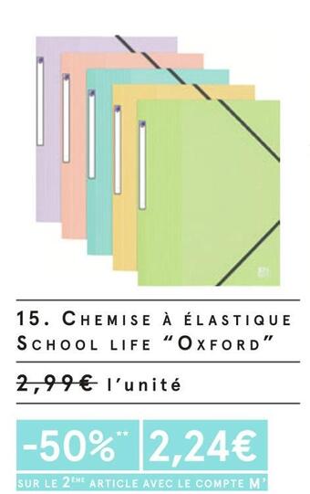 Monoprix Oxford chemise à élastique school life offre