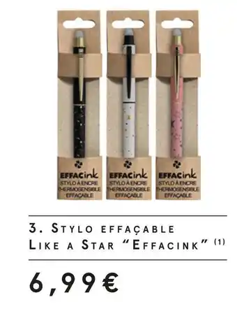 Monoprix Effacink stylo effaçable like star offre