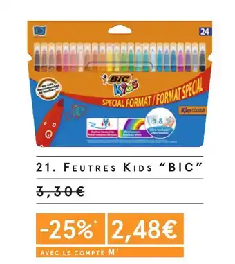 Monoprix Bic feutres kids offre