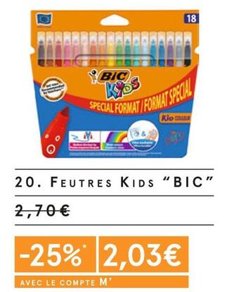 Monoprix Bic feutres kids offre