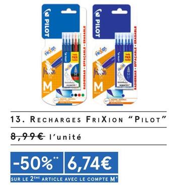 Monoprix Pilot recharges frixion offre