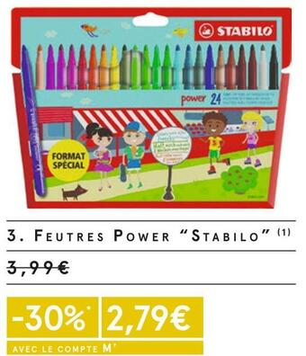 Monoprix Stabilo feutres power offre
