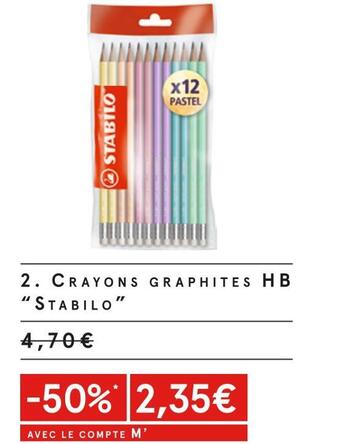 Monoprix Stabilo crayons graphites hb offre