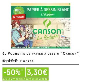 Monoprix Canson pochette de papier à dessin offre