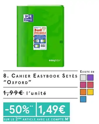 Oxford cahier easybook seyès