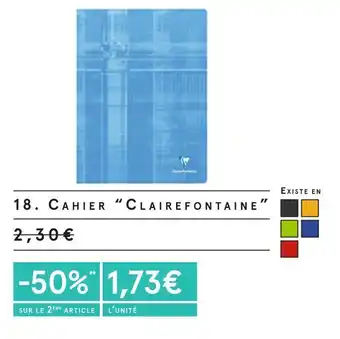 Monoprix Clairefontaine cahier offre