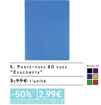 Monoprix Exacompta porte-vues 80 vues offre